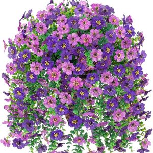 Artificial Hanging Flowers Basket for Outdoor